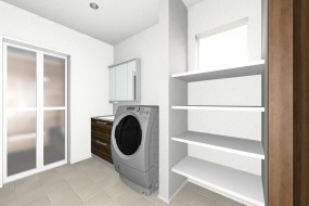 D棟　内観パース　洗面脱衣室