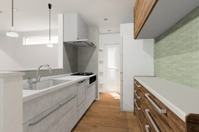 D棟　内観パース　キッチン