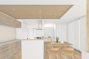 C棟　内観パース（キッチン・ダイニング）