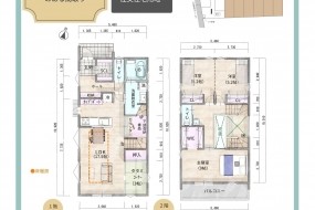 H区画で算出した参考プラン②です。 書斎と畳のある間取り 広い庭も叶います。